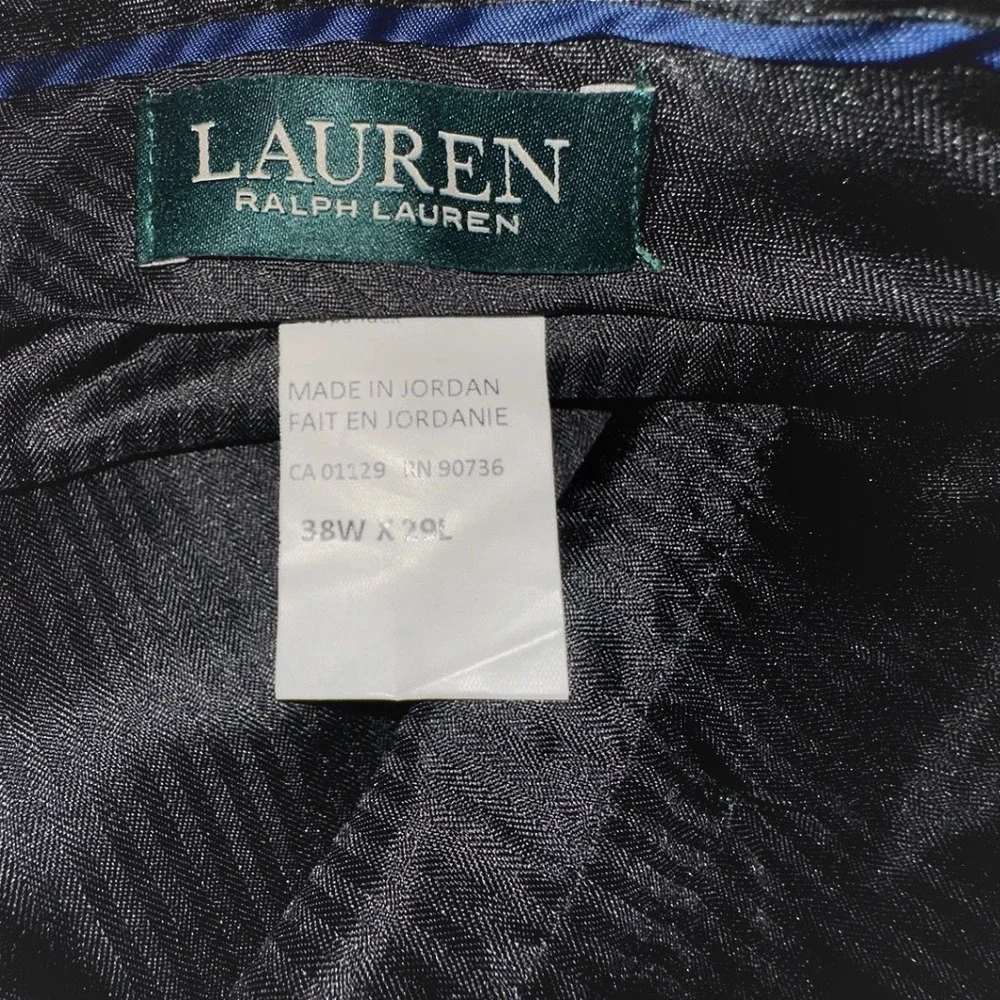 Lauren Ralph Lauren Mens Gray Dress Pants Flat Front Trousers 38W x 29L